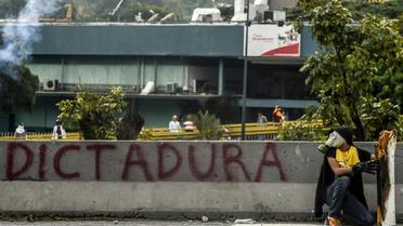 Des heurts entre manifestants et policiers à Caracas, au Venezuela, le 20 avril 2017 [JUAN BARRETO / AFP/Archives]