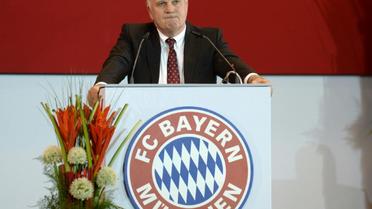 L'ancien président du Bayern Munich Uli Hoeness lors de l'assemblée générale annuelle du club, le 2 mai 2014  [CHRISTOF STACHE / AFP/Archives]