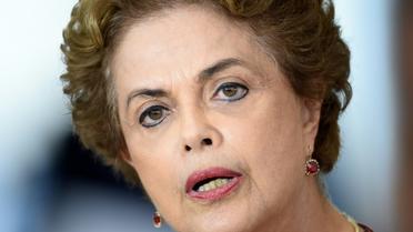 La présidente brésilienne Dilma Rousseff à Brasilia, le 16 mars 2016 [EVARISTO SA / AFP/Archives]