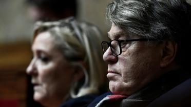 Marine Le Pen et Gilbert Collard, députés RN, à l'Assemblée nationale le 13 février 2019 [STEPHANE DE SAKUTIN / AFP/Archives]