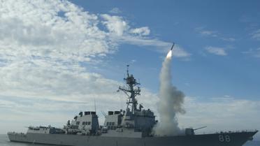 Lancement d'un missile tomahawk depuis l'USS Preble, le 29 septembre 2010 [Woody PASCHALL / US NAVY/AFP/Archives]