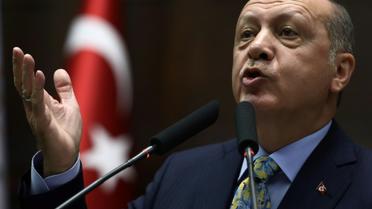 Le président turc Tayyip Erdogan au Parlement à Ankara, le 16 octobre 2018. [ADEM ALTAN / AFP]