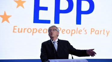 Jean-Claude Juncker, candidat à la tête de la Commission européenne, lors des résultats des élections européennes le 25 mai 2014, à Bruxelles [John Thys / AFP]