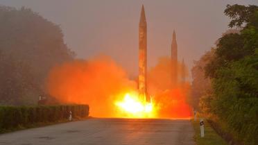 Photo fournie le 21 juilleet 2016 par l'agence officielle nord-coréenne KCNA, d'un tir de missile à une date non précisée  [KNS / KCNA/AFP/Archives]