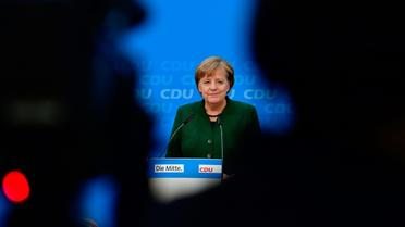 La chancelière allemande Angela Merkel à Berlin, le 27 novembre 2017 [John MACDOUGALL / AFP]