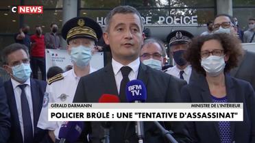 Le ministre de l'Intérieur Gérald Darmanin s'est rendu à Créteil pour soutenir les policiers.