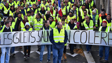 Manifestation des gilets jaunes à Rochefort (Charente-Maritime), le 24 novembre 2018. 