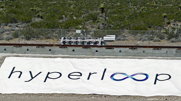 Un test de la technologie Hyperloop dans le Nevada (Etats-Unis) le 11 mai 2016. 