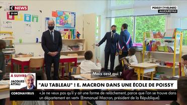 Emmanuel Macron dans une école de Poissy