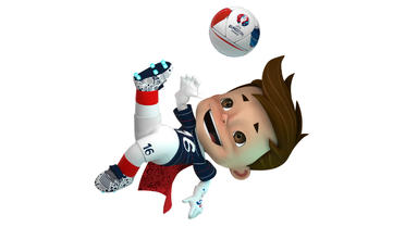 La mascotte de l'Euro 2016, organisé en France, est un petit garçon footballeur.
