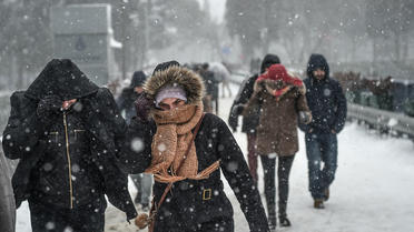 Chutes de neige à Istanbul, Turquie, le 7 janvier 2016.