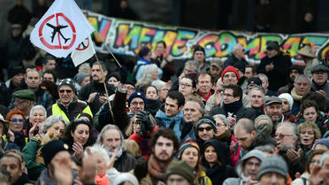 Un millier de personnes ont participé à une "déambulation festive" dans les rues de Nantes, le 23 janvier. 