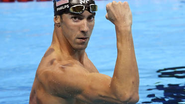 Michael Phelps après sa victoire au 200 m papillon aux Jeux de Rio, le 10 août 2016.  