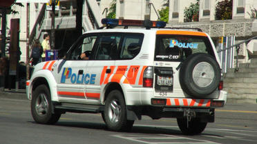 Une voiture de police suisse.