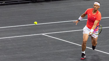 Rafael Nadal avait disputé un match exhibition, le week-end dernier, contre Carlos Alcaraz.