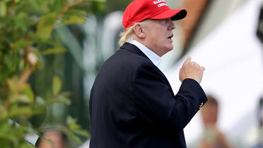 Le président américain Donald Trump dans son golfe de Bedminster (New Jersey) le 15 juillet.