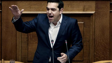 Le premier ministre Alexis Tsipras devant le parlement grec, à Athènes, le 22 septembre.