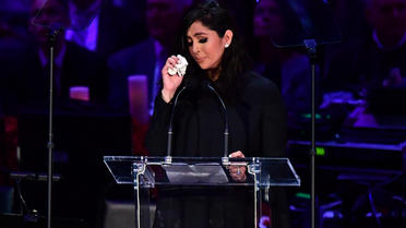 Vanessa Bryant, bouleversée, a évoqué la vie de sa «baby girl Gigi» et de son «âme sœur Kobe» durant la cérémonie hommage au Staples Center le 24 février 2020. 