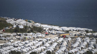 Un camp de réfugiés sur l'île de Lesbos