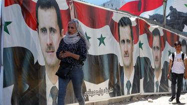 Des affiches du président-candidat Bachar-al Assad ont fleuri dans les rues de Damas.