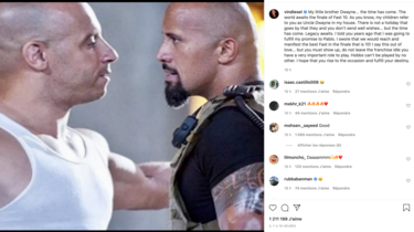Vin Diesel espère de tout coeur que Dwayne Johnson revienne dans Fast and Furious. 