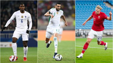 Paul Pogba (France), Riyad Mahrez (Algeria) and Erling Haaland (Norway) will not be in Qatar.