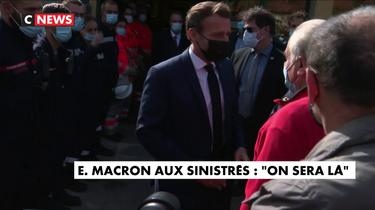 Alpes-Maritimes : «On sera là», assure Emmanuel Macron aux sinistrés