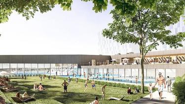 La future piscine olympique d'Aubervilliers, qui sera de site d'entraînement dans le cadre des JO de Paris 2024.