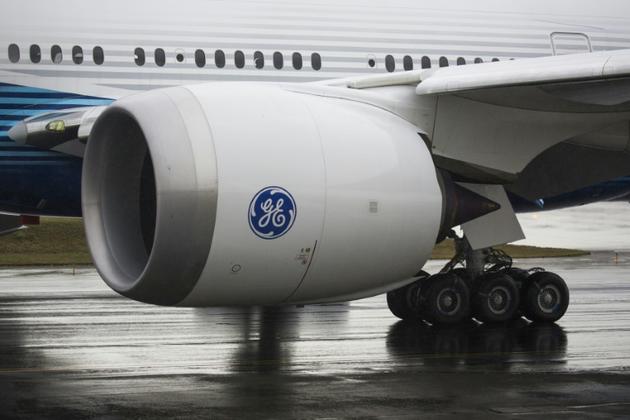 Un moteur General Electric d'un Boeing 777X, le 24 janvier 2020 à Everett [Jason Redmond / AFP/Archives]