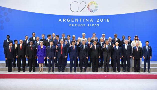 Les participants au sommet du G20, le 30 novembre 2018 à Buenos Aires. [Alexander NEMENOV / AFP]