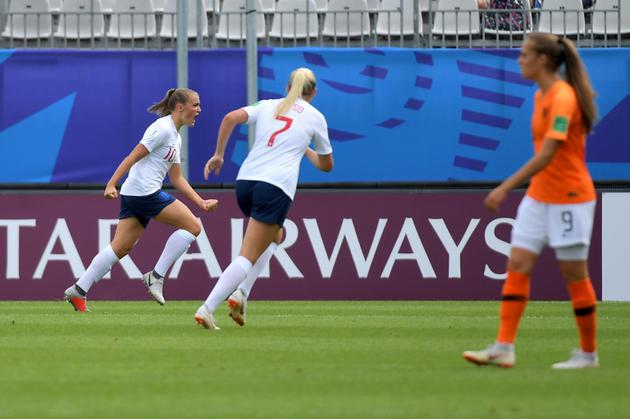 Le jeunes Anglaises, avec un but signé Georgia Stanway, sont venues à bout des Néerlandaises en quarts de finale du Mondial U20 à Vannes, le 17 août 2018 [LOIC VENANCE / AFP/Archives]