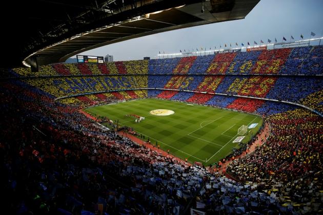 Le Camp Nou, à Barcelone, lors d'un match de championnat d'Espagne entre le Barça et le Real Madrid le 6 mai 2018. [Pau Barrena / AFP/Archives]