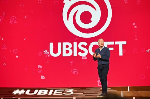 Le patron d'Ubisoft Yves Guillemot pendant une conférence de presse à Los Angeles, le 10 juin 2019 [Robyn Beck / AFP]