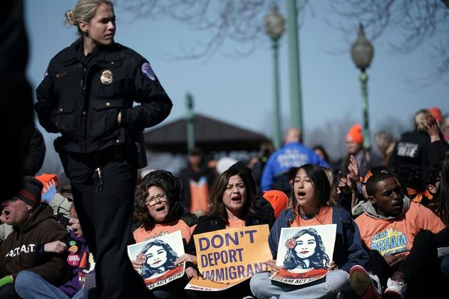 Des jeunes immigrants manifestent le 5 mars 2018 à Washington [ALEX WONG / GETTY IMAGES NORTH AMERICA/AFP/Archives]