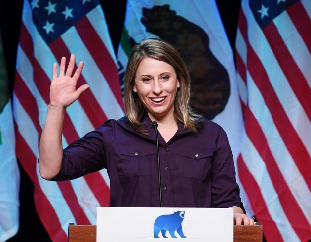 L'ex élue au Congrès des Etats-Unis Katie Hill, photographiée le 3 novembre 2018 à Santa Clarita en Californie [Mark RALSTON / AFP/Archives]