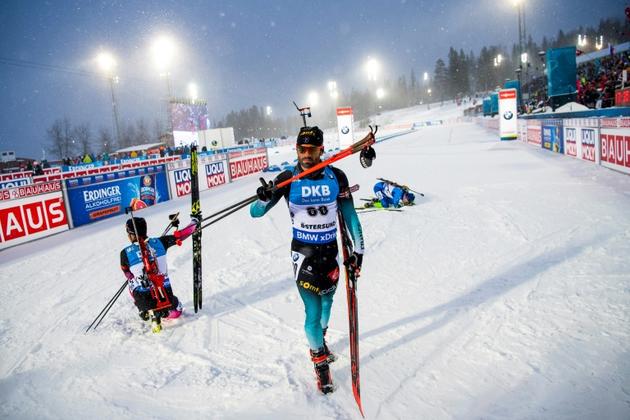 Martin Fourcade après le 20 km individuel des Mondiaux d'Ostersund (Suède), le 13 mars 2019 [Jonathan NACKSTRAND / AFP]