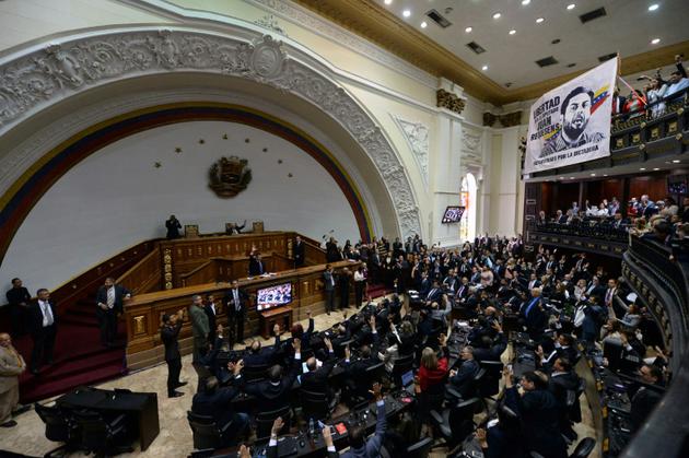 L'Assemblée nationale du Venezuela au premier jour de sa session parlementaire à Caracas le 5 janvier 2019 [Federico Parra                       / AFP]