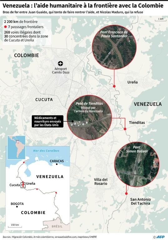 Venezuela : l'aide humanitaire à la frontière avec la Colombie [Nicolas RAMALLO / AFP]