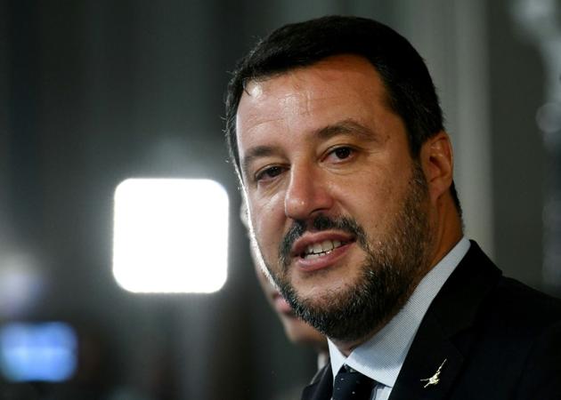 Matteo Salvini, chef de la Ligue et ministre de l'Intérieur italien sortant, le 22 août 2019 à Rome [Vincenzo PINTO / AFP/Archives]