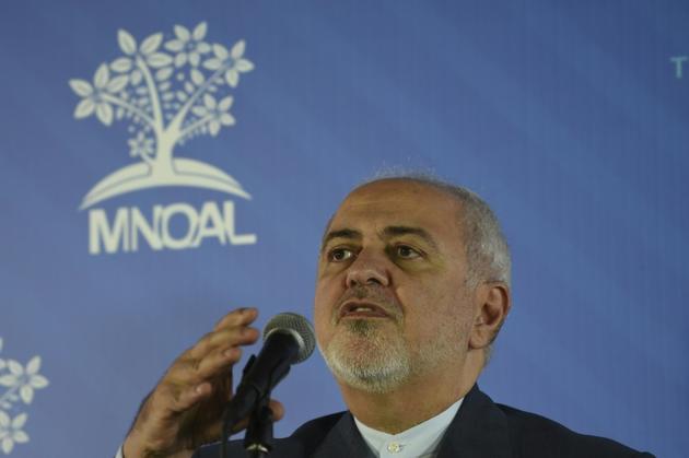 Le ministre iranien des Affaires étrangères Mohammad Javad Zarif lors d'un discours à Caracas, le 20 juillet 2019 [YURI CORTEZ                          / AFP]