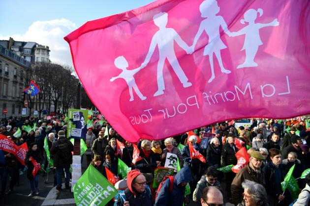Manifestation contre la PMA, le 19 janvier 2020 à Paris [Christophe ARCHAMBAULT / AFP/Archives]