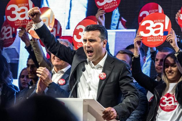 Le Premier ministre macédonien Zoran Zaev à Prilep (centre) le 26 septembre 2018. [Robert ATANASOVSKI / AFP]