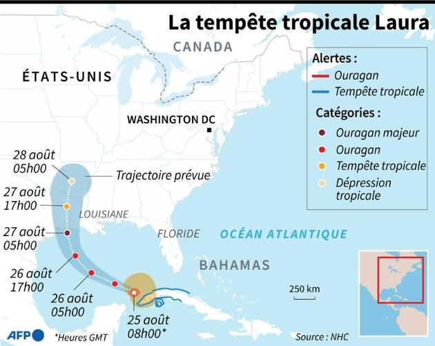Bientôt ouragan, la tempête tropical Laura se dirige vers les côtes américaines [Kun TIAN / AFP]