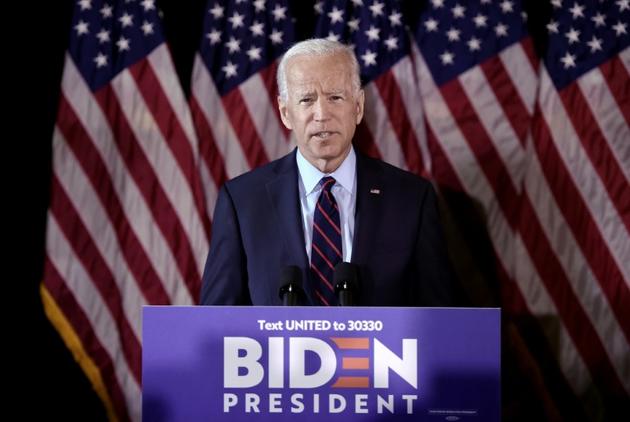 L'ancien vice-président Joe Biden, l'un des favoris de la primaire démocrate pour la présidentielle de 2020, lors d'une conférence de presse à à Wilmington le 24 septembre 2019 [Olivier Douliery / AFP]