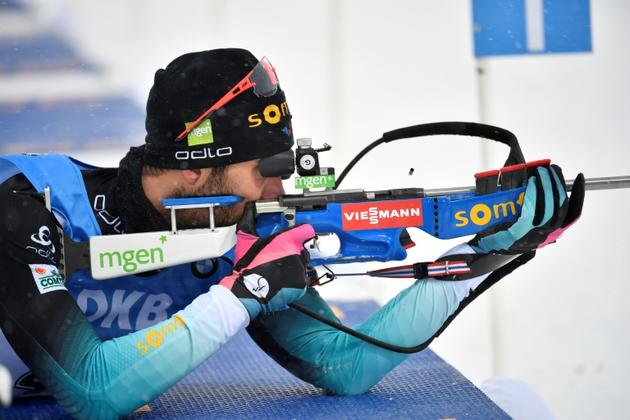 Martin Fourcade lors des 20 km individuels des Mondiaux de biathlon, le 13 mars 2019 à Ostersund (Suède) [Anders WIKLUND / TT NEWS AGENCY/AFP]