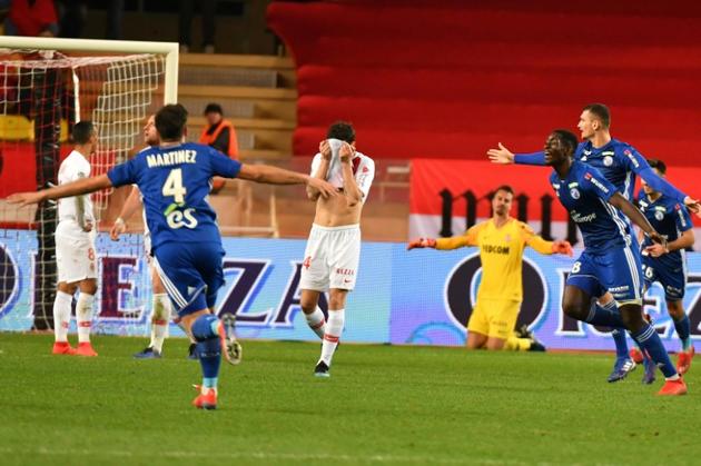 Le joueur de Strasbourg Ibrahima Sissoko buteur lors de la victoire à Monaco 5-1 lors de la 21e journée de L1 [YANN COATSALIOU / AFP]