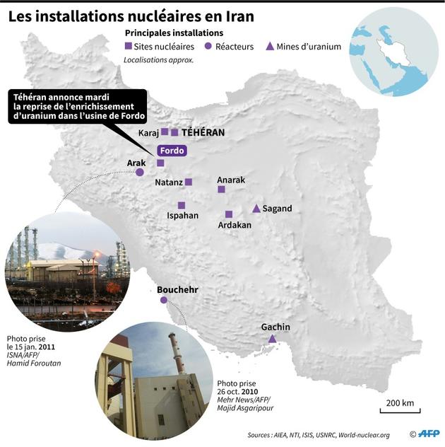 Les installations nucléaires en Iran [ / AFP]