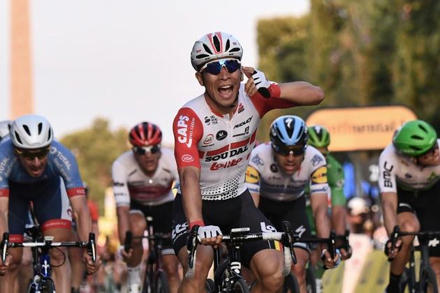 L'Australien Caleb Ewan remporte la dernière étape du Tour de France le 28 juillet 2019 [Anne-Christine POUJOULAT / AFP]