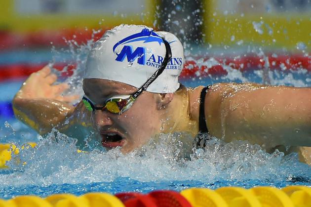 La Française Marie Wattel lors de la finale du 100 m papillon des Championnats de France en petit bassin, le 3 décembre 2017 à Montpellier  [SYLVAIN THOMAS / AFP/Archives]