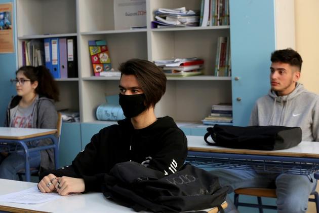 Reprise des cours dans un lycée à Athènes le 11 mai 2020 [ORESTIS PANAGIOTOU / AFP]